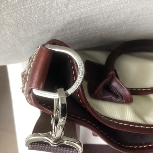 Lancel Paris (MISS LANCEL) Leather Trim Canvas Handbag Large Size - Picture 5 of 13